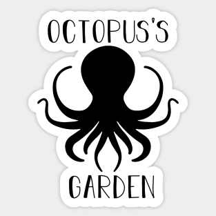 Octopuss Garden, black Sticker